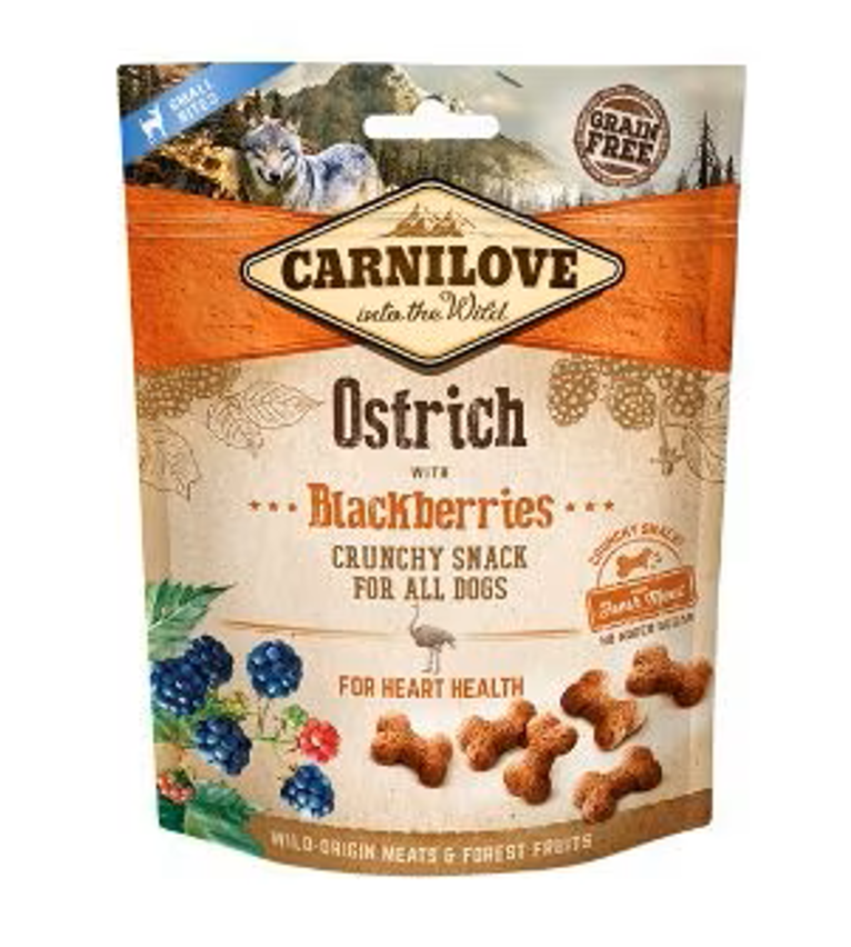 CARNILOVE OSTRICH WITH BLACKBERRIES CRUNCHY SNACK FOR DOGS 200G